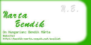 marta bendik business card