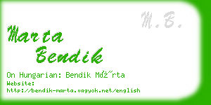 marta bendik business card